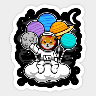 Astronaut Floating Shiba Inu Coin To The Moon Shib Army Crypto Token Cryptocurrency Blockchain Wallet Birthday Gift For Men Women Kids Sticker